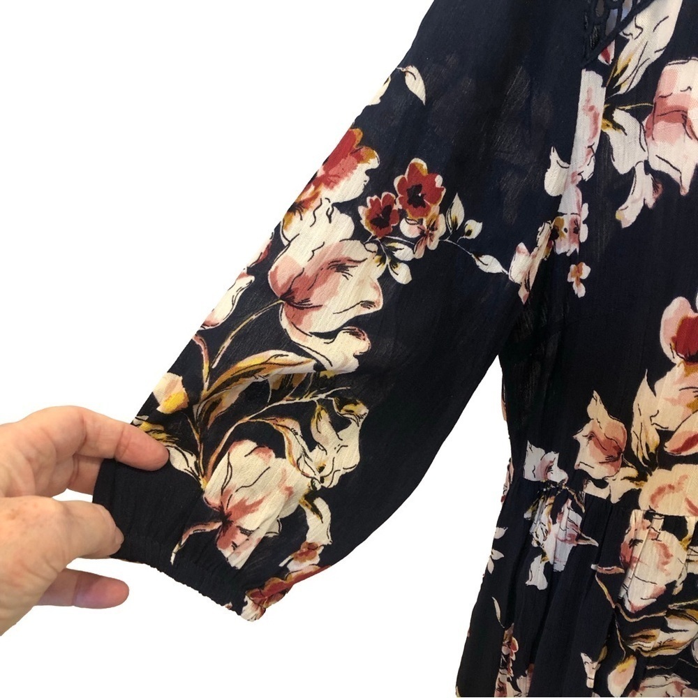 Jodifl Size L peasant baby doll dress. Floral empire balloon sleeve NWT - Picture 4 of 12